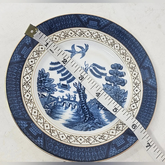 Vintage Occupied Japan Ironstone Ware Blue Willow 6.5” Desert Plate - Picture 7 of 7